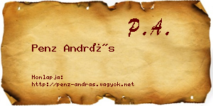 Penz András névjegykártya